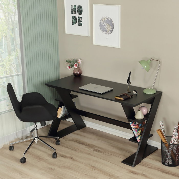 Hanah Home Lungo - Escritorio de estudio Negro